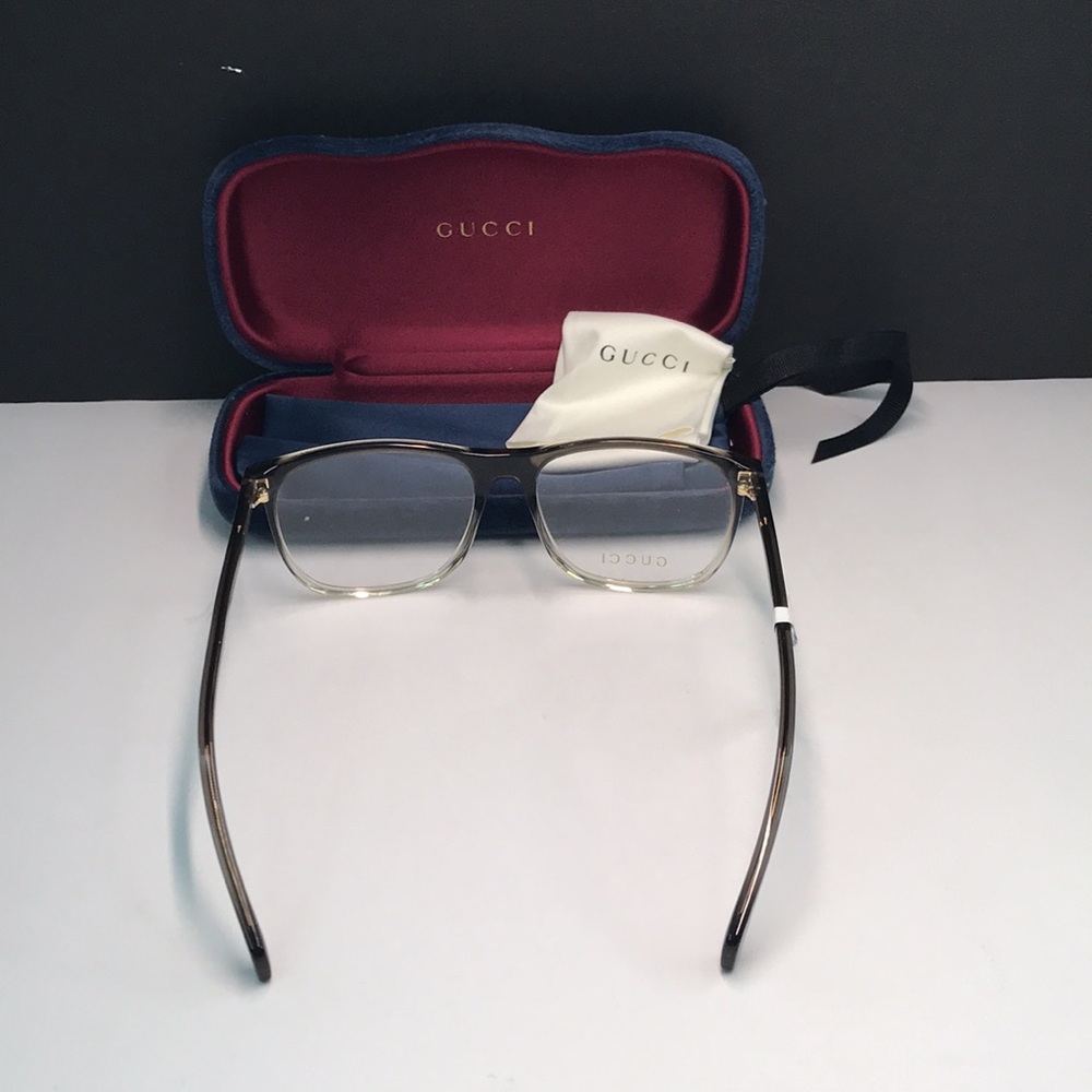 GUCCI EYEGLASSES FRAMES GG0554O 004 55-16-145 GREY / CRYSTAL MADE IN ITALY - Picture 5 of 9
